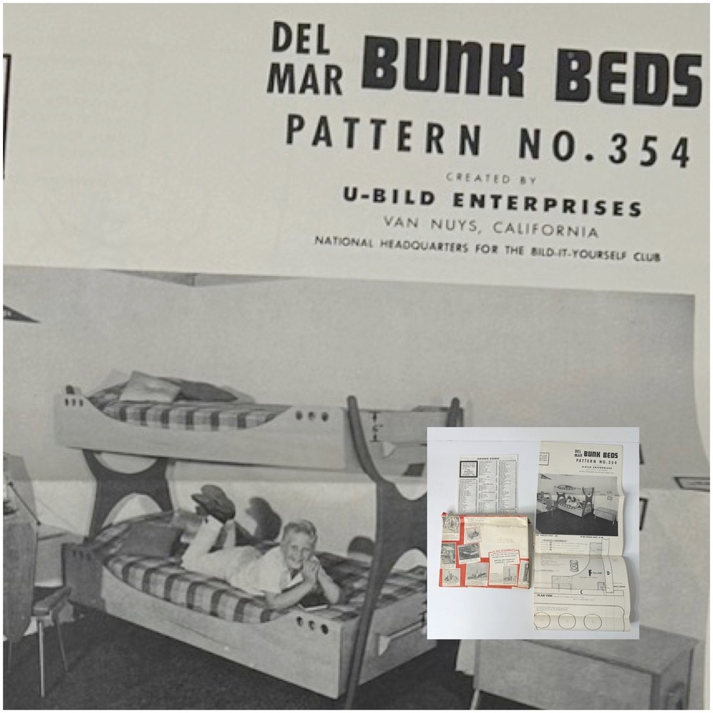 Vintage U-Bild Enterprises Del Mar Bunk Beds Pattern No 354 MCM Woodworking